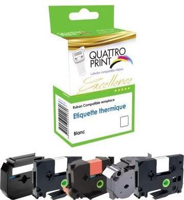 Actual product image Kaps France Schriftbandkassette Quattro-Print Brother TZe-335 12 mm x 8 m (B x L) schwarz weiss QUATTRO-PRINT (1.20 cm, Black)