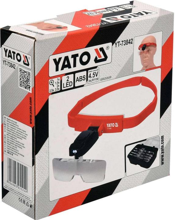 Actual product image Yato Professional Headband Magnifier with Illumination | Magnification 1x/1.5/2x/2.5x/3.5x