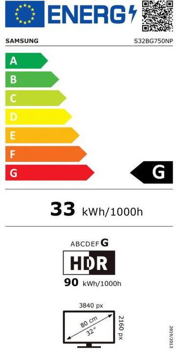 Energie-Label Samsung Odyssey Neo G7 - G75NB (3840 x 2160 Pixel, 32")