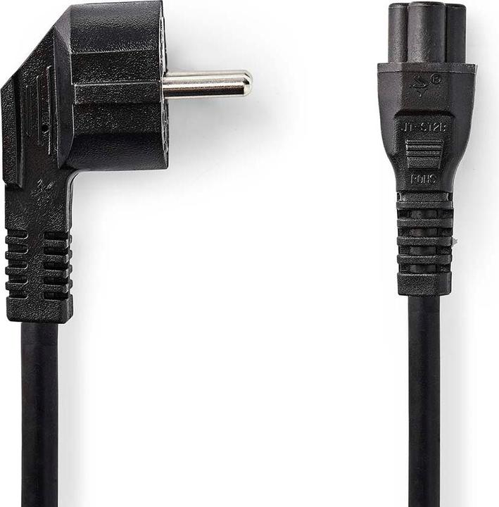 Nedis Stromkabel | Schutzkontaktstecker | IEC-320-C5 | Abgewinkelt | Gerade | Vernickelt | 2.00 m | (2 m)