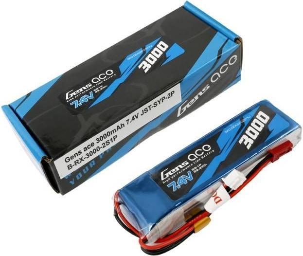 Immagine prodotto Gens Ace Batteria LiPo 3000mAh 7.4V 1C 2S1P (7.40 V, 3000 mAh)