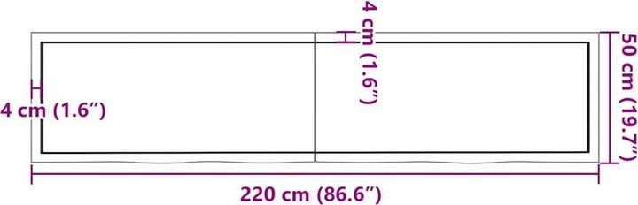 Actual product image VidaXL Oak Nature (220 x 50 x 6 cm)