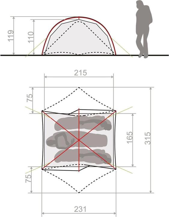 Image du produit Vaude Space Seamless (Tente igloo, 2.20 kg, 3 personnes)