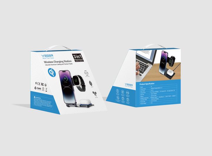 Actual product image Veger Y9 Wireless Charger for mobile/ smart watch/ iPod (20 W)