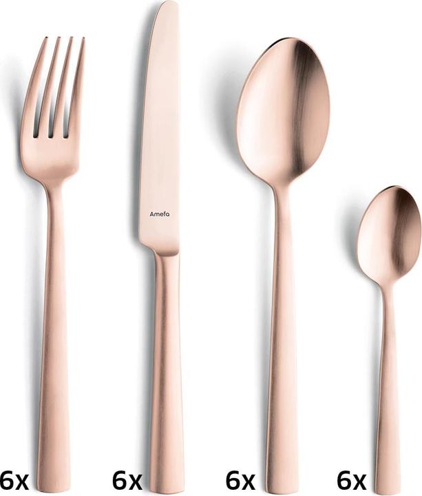 Actual product image Amefa VENTURA Besteckset 24-teilig PVD kupfer (24 Piece, Cutlery set)