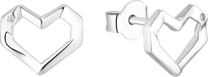 Actual product image S.Oliver Ear jewellery for ladies, 925 sterling silver, cubic zirconia synth. | heart (925 silver)