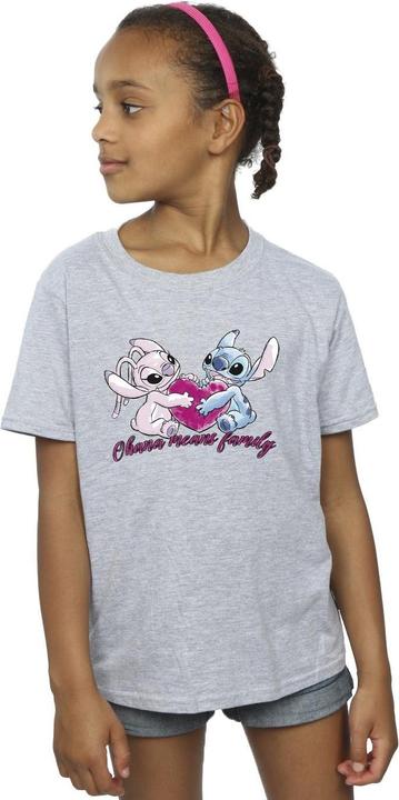 Immagine prodotto Disney Lilo And Stitch Ohana Heart With Angel Maglietta Ragazze (140, 146)