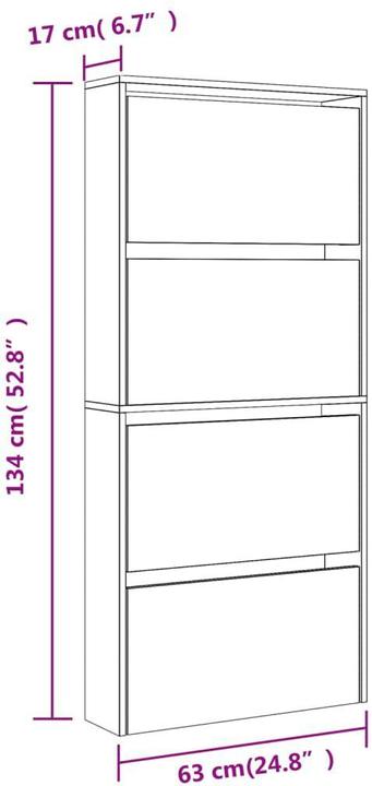 Actual product image VidaXL Thatcher (63 x 17 x 134 cm)