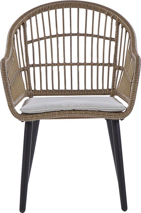 Produktbild Beliani Gartenmöbel Set Rattan natürlich 6-Sitzer Auflagen beige ALIANO II (159 cm)