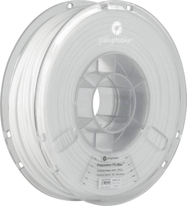 Produktbild Polymaker PC02002 Polymax Tough Filament PC (Polycarbonat) hohe Steifigkeit, hit (Carbon, 1.75 mm, 750 g, Weiss)