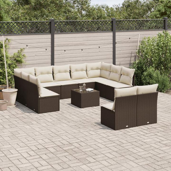 Actual product image VidaXL Garden furniture sofa set garden set garden seating group 12-piece brown