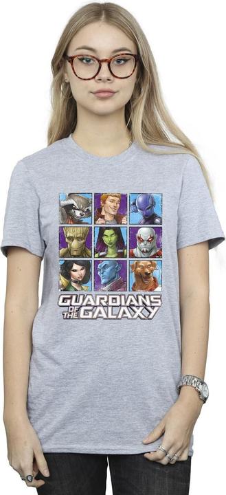 Actual product image Guardians of the Galaxy Womens/Ladies Character Squares Cotton Boyfriend T-Shirt (XXL)