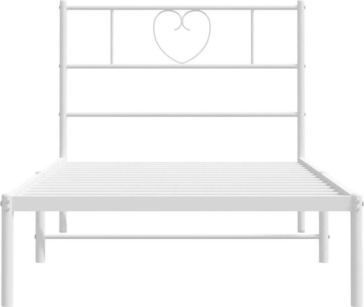Actual product image VidaXL Bed frame with headboard Metal bed Bed single bed White 100x200cm (100 x 200 cm)