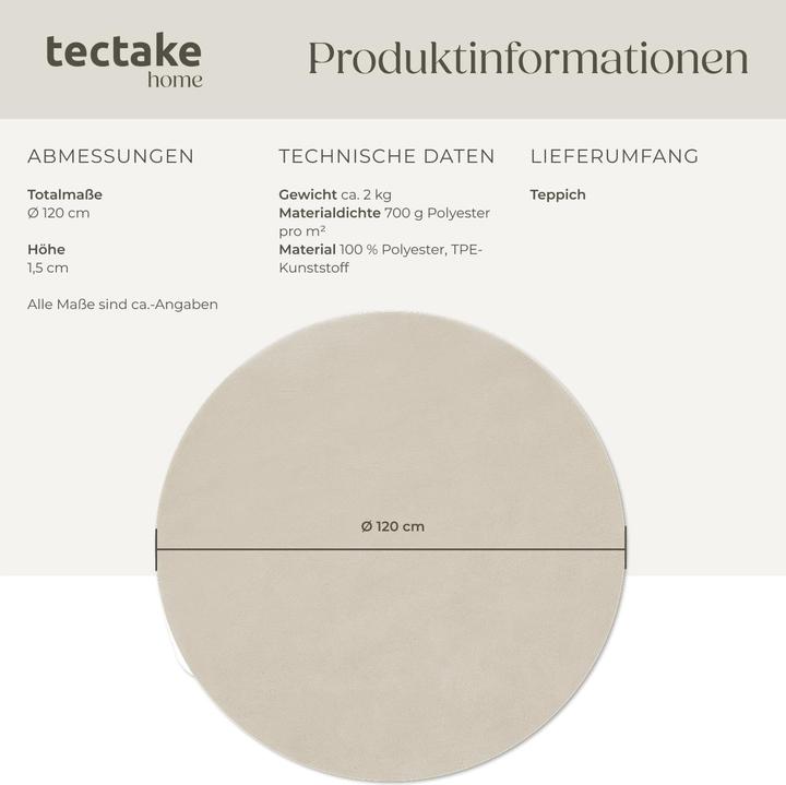 Produktbild tectake Kurzflorteppich Soft Zone (120 x 120 cm)