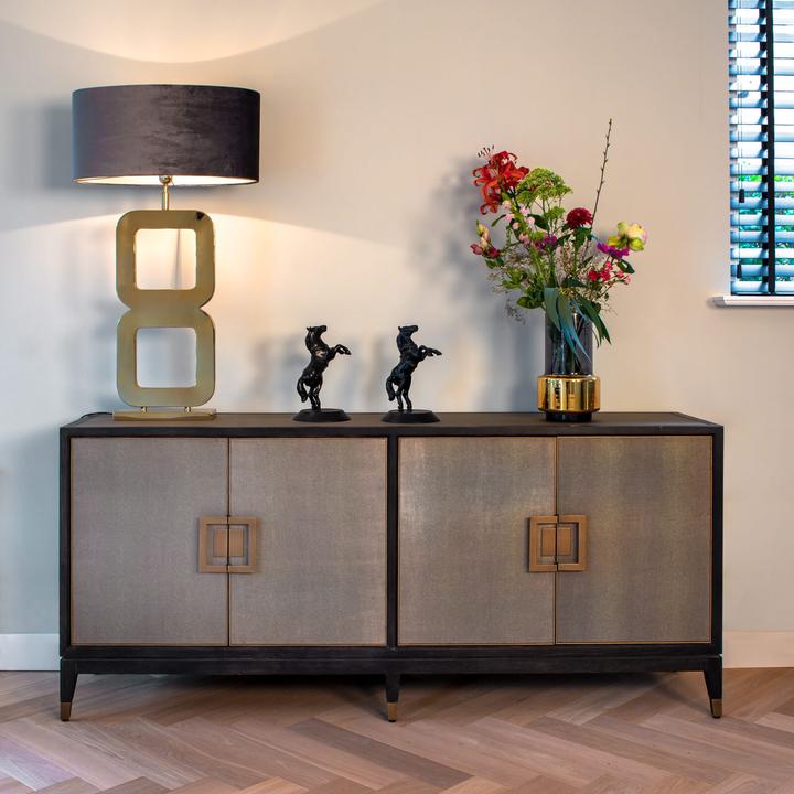 Actual product image Richmond Interiors Sideboard Bloomingville black gold brushed 193 (193 x 45 x 86 cm)