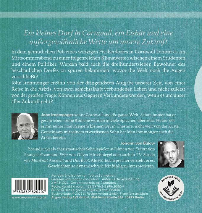 Produktbild Der Eisbär und die Hoffnung auf morgen (John Ironmonger, Johann von Bülow, Tobias Schnettler, Deutsch)