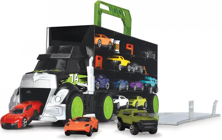 Produktbild Dickie Transporter mit 4 Autos und Zubehör aus Druckguss