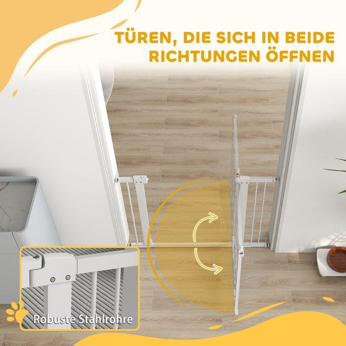 Actual product image Swisshandel24 Türschutzgitter, 76-104 cm Treppengitter, Treppenschutzgitter, Treppenschutz