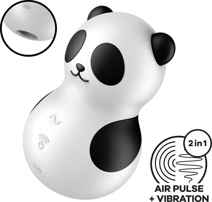 Actual product image Satisfyer Pocket Panda Stimulator & Vibrator Black White