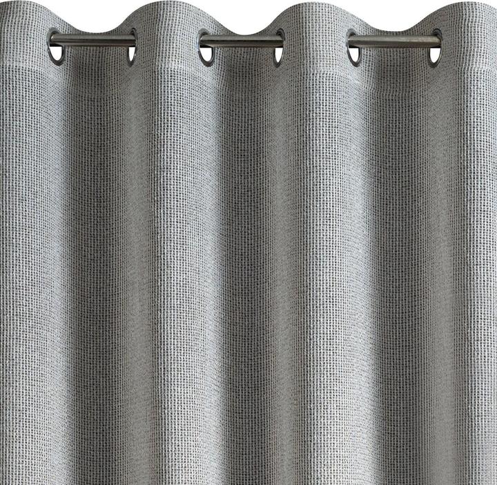 Actual product image Eurofirany ABBY curtain with mesh structure and bouclé, natural colour, copper, 140 x 270 cm, eyelets/circles (140 x 270 cm)