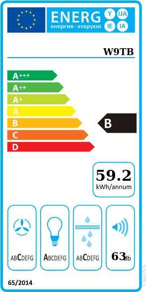 Etichetta energetica Gorenje W9TB cofano camino senza testa 90cm sw (Cappuccio)