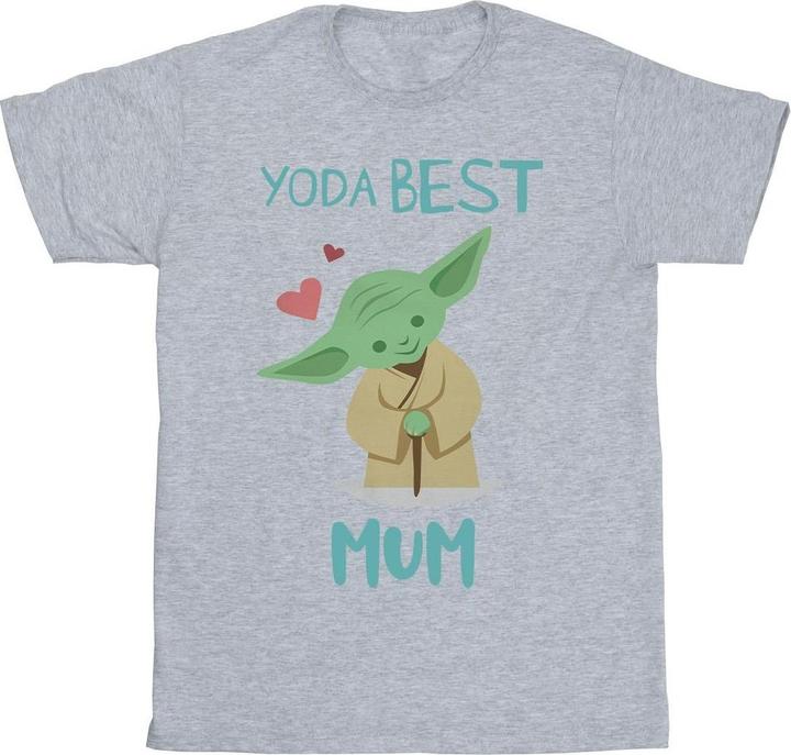 Actual product image Star Wars Girls Yoda Best Mum Cotton T-Shirt (140, 146)