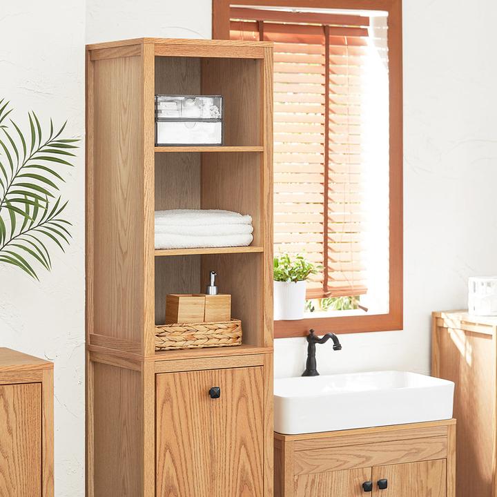 Actual product image SoBuy Narrow bathroom cabinet with laundry bag