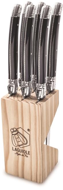 Productafbeelding Laguiole Premium Line steakmes zwart 1,8 mm (6 Stuk, Mes)