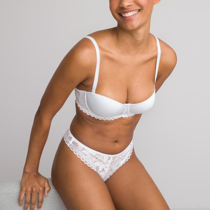 Produktbild La Redoute Collections Spitzen-BH in Bandeau-Form aus recyceltem Material (80 D)