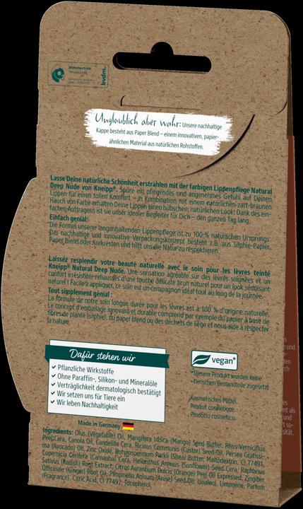Image du produit Kneipp Soin lèvres teinté Natural Deep Nude (soin teinté pour les lèvres)