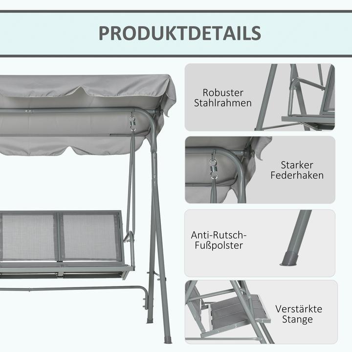 Image du produit Outsunny Balançoire hollywoodienne avec toit