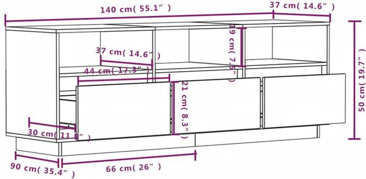 Produktbild VidaXL Justine (140 x 37 x 50 cm)