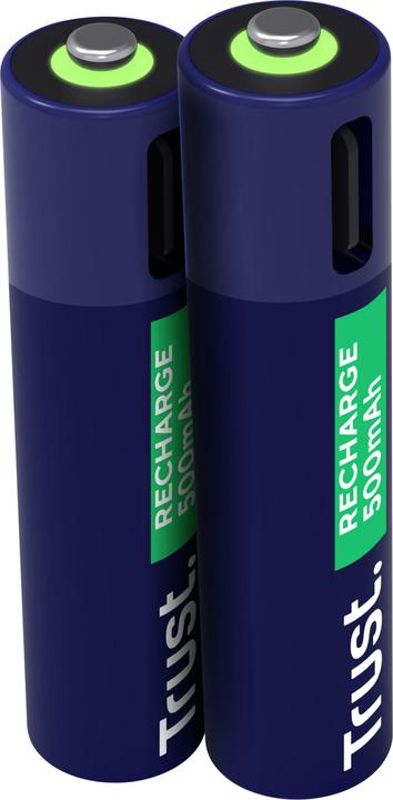 Produktbild Trust USB-C Rechargeable Batteries 2p (2 Stk., AAA, 500 mAh)