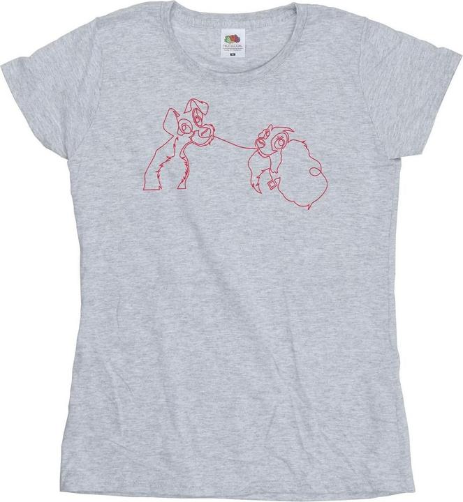 Immagine prodotto Disney Lady And The Tramp Spaghetti Outline Maglietta Donna (XL)