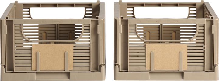 Actual product image Schou Storage Box DELUXE foldable, recycled Plastic, M 2pcs Brown (5 x 17 x 25 cm, 3.30 l)