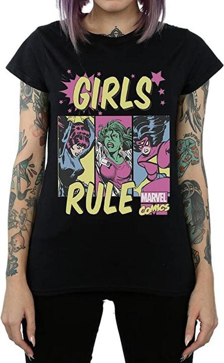 Immagine prodotto Girls Rule Maglietta boyfriend in cotone (L)