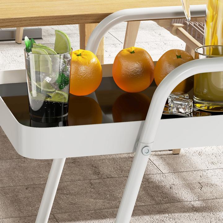 Actual product image Outsunny Garden trolley with 2 levels, handle and castors