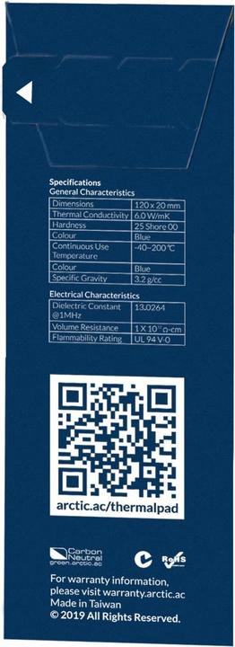 Actual product image Arctic Thermal Pad (1.50 mm, 6 W/m K)