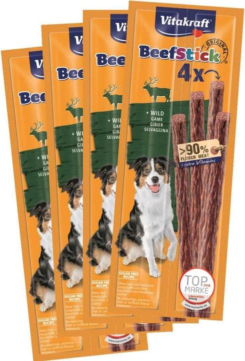Image du produit Vitakraft Friandise Beef-Stick Wild, 4 x 4 pcs. (Adulte, 4 pcs, 192 g)