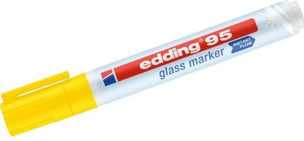 Image du produit Edding Crayon-feutre Marqueur pour verre 95 (Jaune, 3 mm, 1 x)