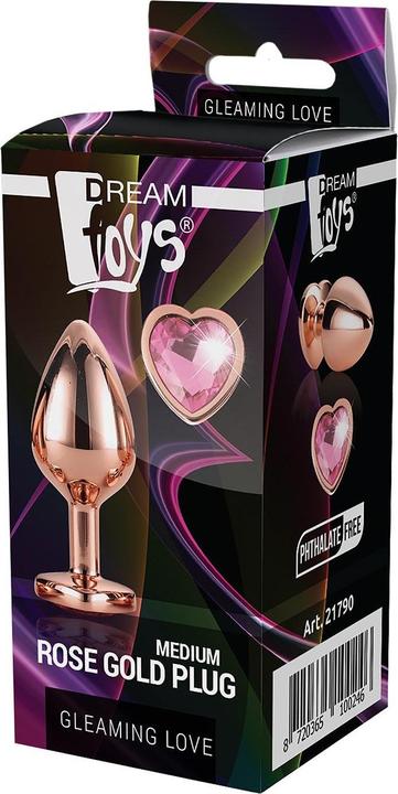 Actual product image Dream Toys Gleaming Love Rose Gold Plug Medium