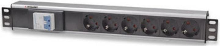 Actual product image Intellinet 48.3cm 19Z power strip 6-way without overvoltage protection double toggle switch 1.5 U 3 m power... (6 x, CEE 7/3, 1.80 m)