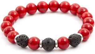 Actual product image Beneto Beaded bracelet made of lava stone and howlite MINK22 / 17 (Howlite, Lava stone)