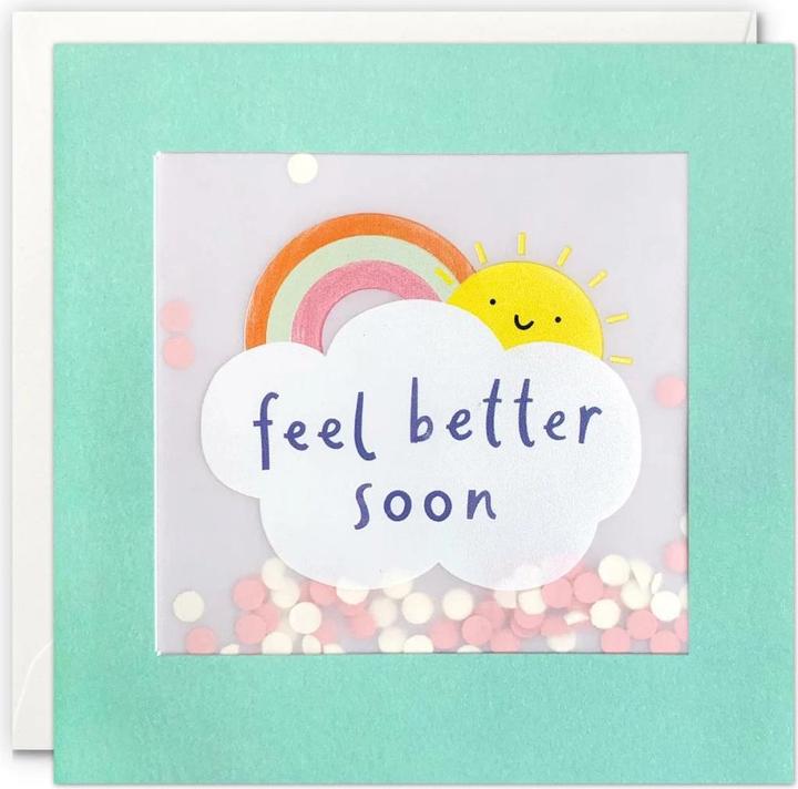 Produktbild Cart Genesungskarte Feel better soon 12.5 x 12.5 cm (1 Stk.)