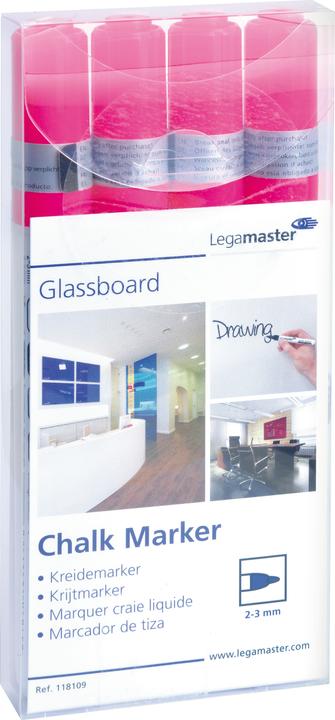 Legamaster Glassboard Marker 7-118109 4 Stück, pink (Pink, 2 mm, 4 x)