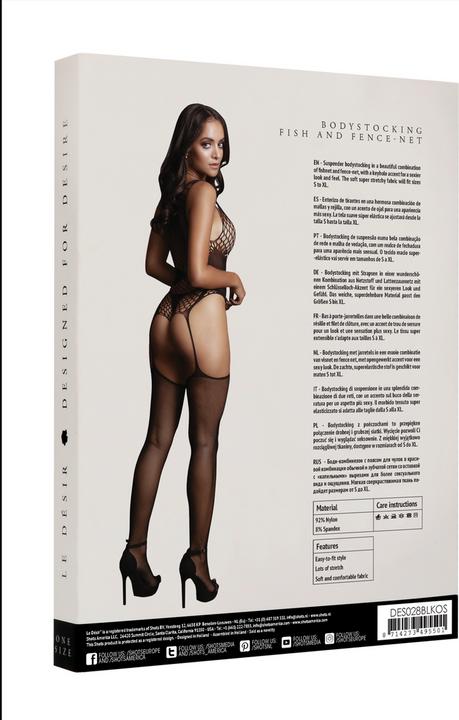 Productafbeelding Le Désir Contrasterende jarretel bodystocking (S, M, L, XL)