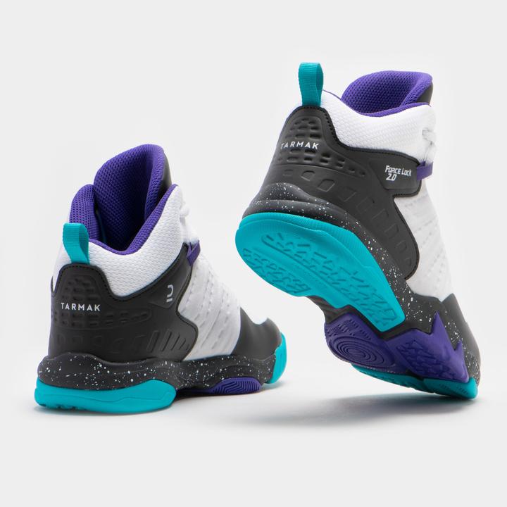 Immagine prodotto Tarmak Scarpe da basket intermedie da bambino SS500H - Bianco/Nero/Viola (35)