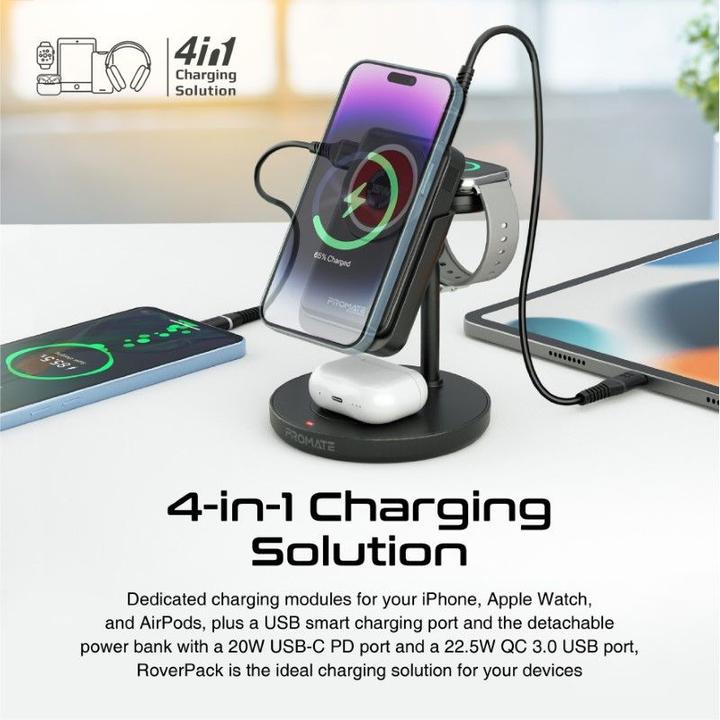Produktbild ProMate RoverPack4-in1 Ladestation mit Powerbank (15 W)