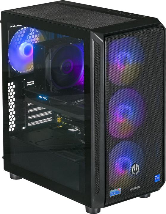 Image du produit Actina 5901443410270 PC AMD Ryzen™ 5 7500F 32 GB DDR5-SDRAM 1 TB SSD Intel Arc B580 Midi Tower Black (AMD Ryzen 5 7500F, 32 Go, 1000 Go, Arc A380)