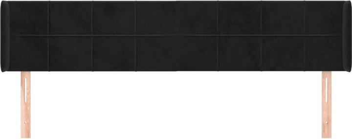 Produktbild VidaXL Kopfteil mit Ohren Schwarz 203x16x78/88 cm Samt,Farbe (203 x 16 x 88 cm)